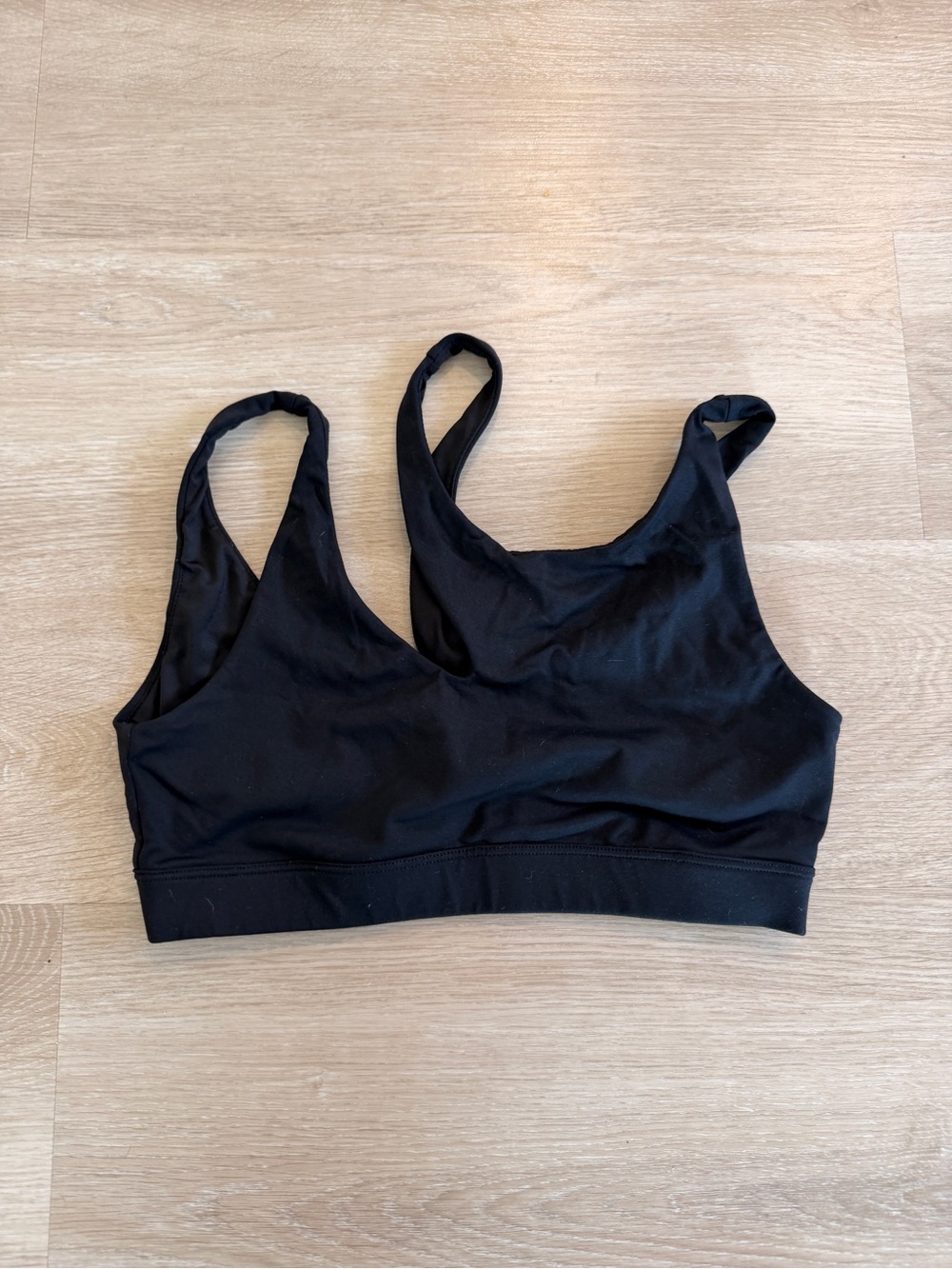 ALO Black Asymmetrical Light Support Sports Bra